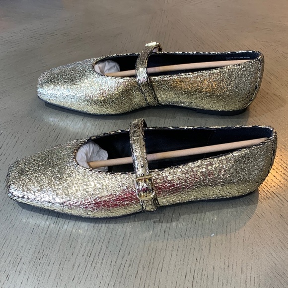 Katy Perry Gold The Evie Glitter Mary Jane Flats - Picture 4 of 5